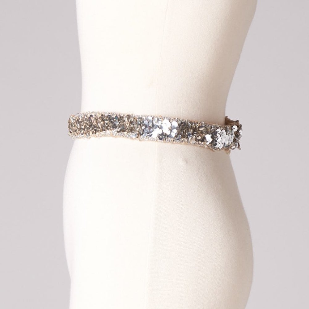 1960s Costume Circus Burlesque Silver Sequin Belt